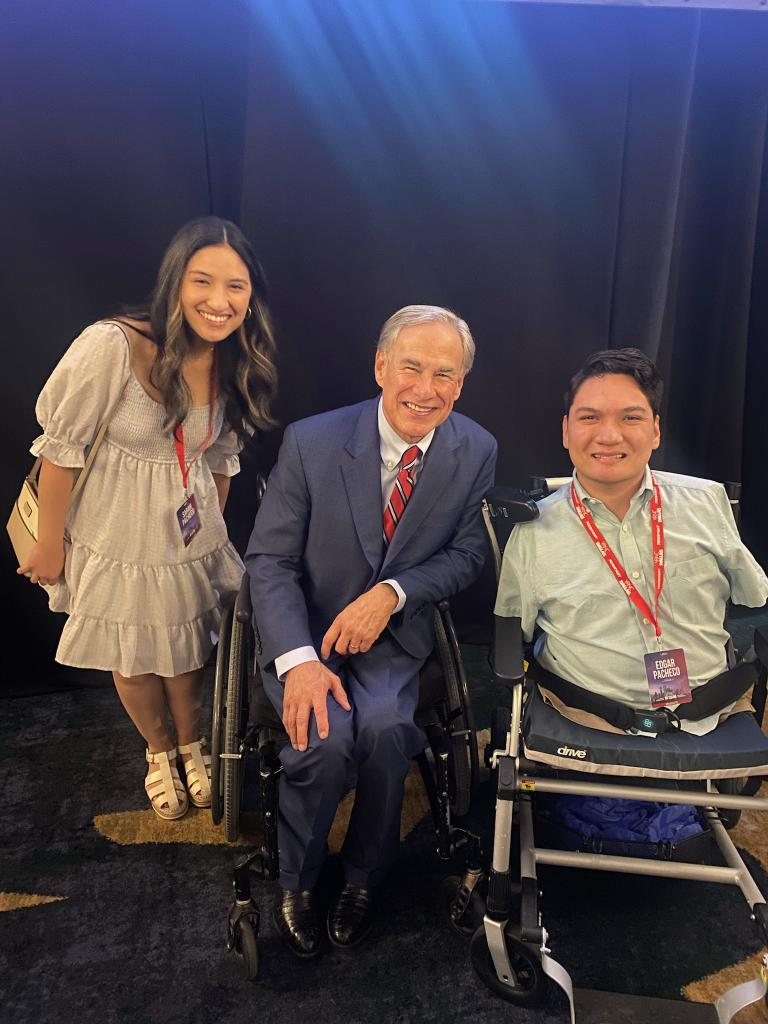 Edgar Pacheco, Jr. with Governor Greg Abbott