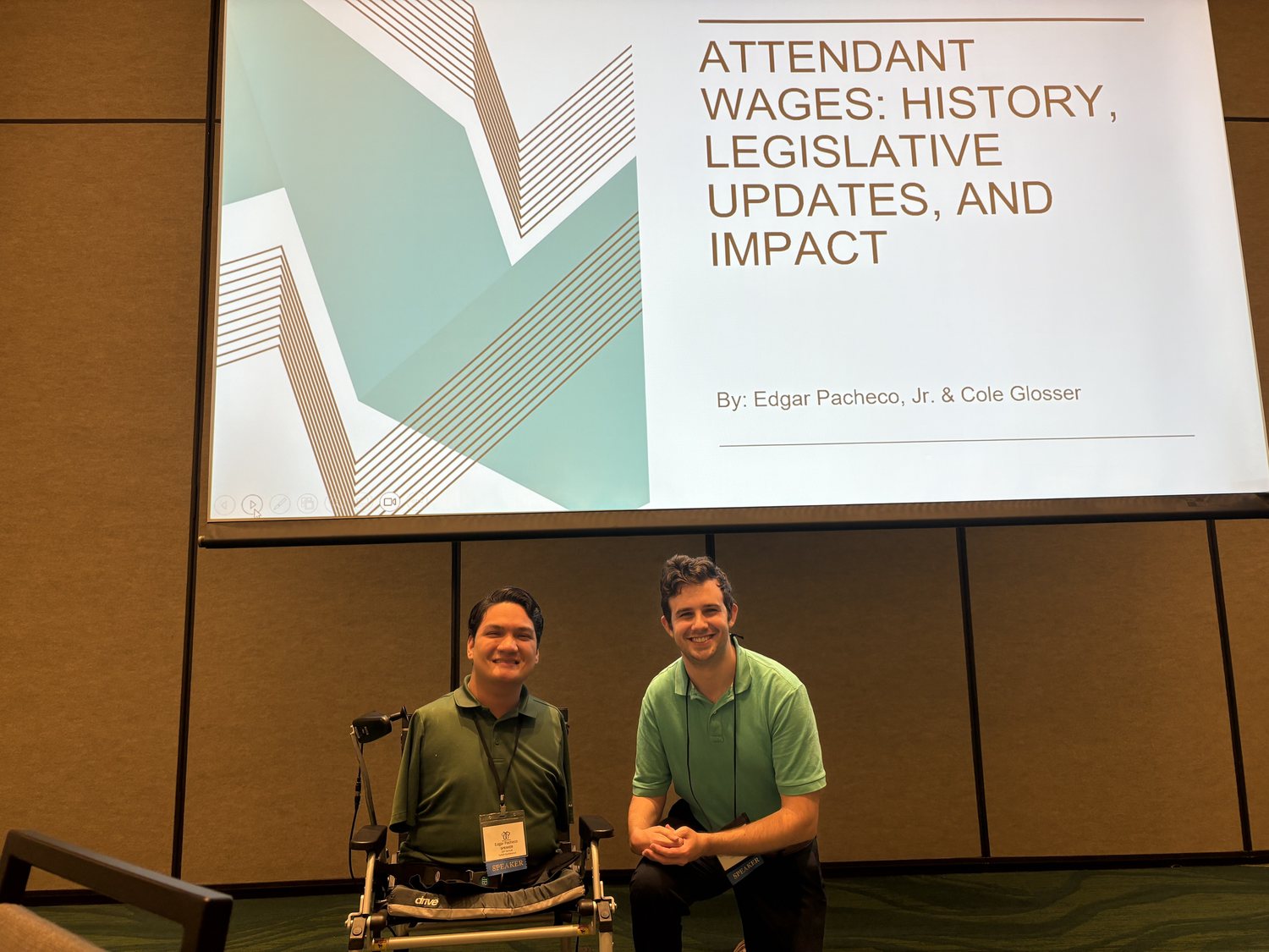 Edgar presenting on attendant wages
